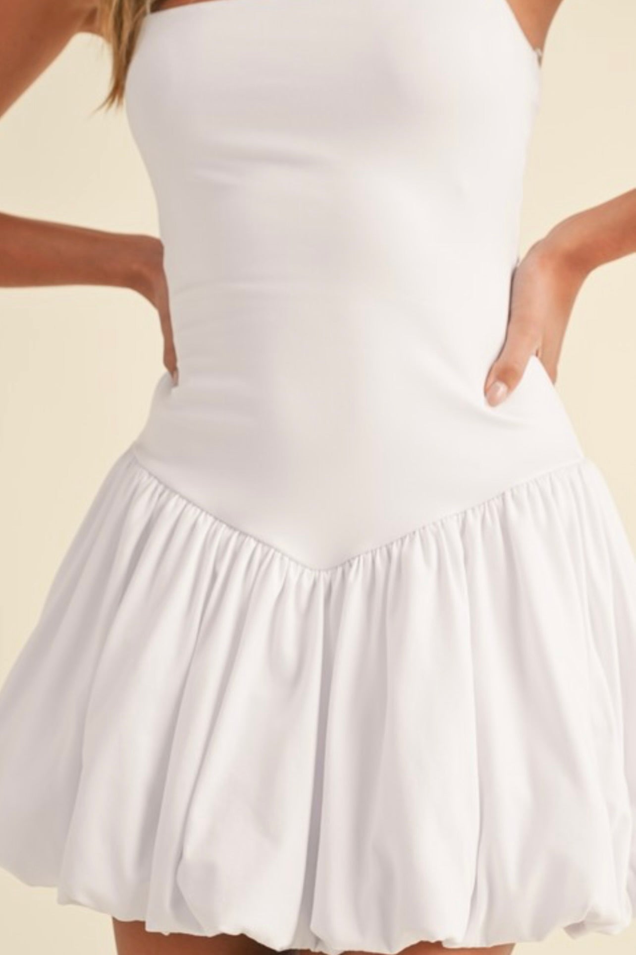 Sleeveless Chevron Drop Waist Balloon Skirt Mini Dress