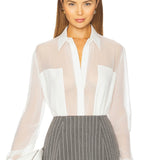 SANS FAFF Flore Silk Shirt in White