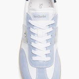 Mixed Leather Low-Top Tennis Sneakers