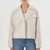 Quinn Cropped Trench Coat - Whisper White