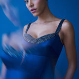 Theia Alba Peek A Boo A Line Gown