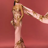 Rococo Sand Fawn Strapless Maxi Dress