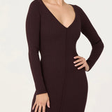 ASTR The Label Glenda V-neck Maxi Sweater Dress