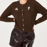 ASTR The Label Kalie Rhinestone Embellished Cardigan