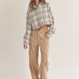Corduroy Cargo Pants in Taupe