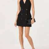 ASTR the Label Perah Halter Tuxedo Mini Dress