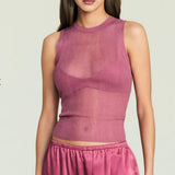 SEROYA Jori Ribbed Knit Tank in Sangria