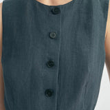 Rue Sophie Viente Button Front Tie Waist Top