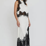 THIRD FORM Visions Lace Top in Ivory & Black