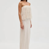 THIRD FORM Visions Lace Strapless Maxi Dress in Buttercream