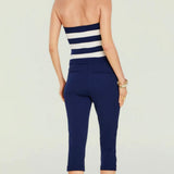 SEROYA Danie Knit Tank in Navy Eggshell
