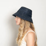 Wyeth Tali Raffia Bucket Hat in Midnight Blue