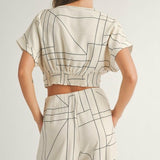 Grid Pattern Knot Front Top