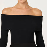 ASTR The Label Lidia Ribbed Off Shoulder Sweater