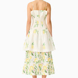 Elliatt Hana Tiered Maxi Dress in Lemon Print
