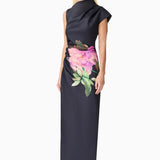 Azelie Asymmetrical Gown in Black