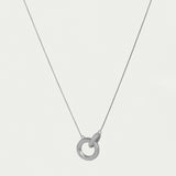 Colette Pave Hoop Pendant Necklace in Silver