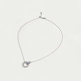 Colette Pave Hoop Pendant Necklace in Silver