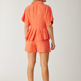 Lena Shine Shorts - Coral