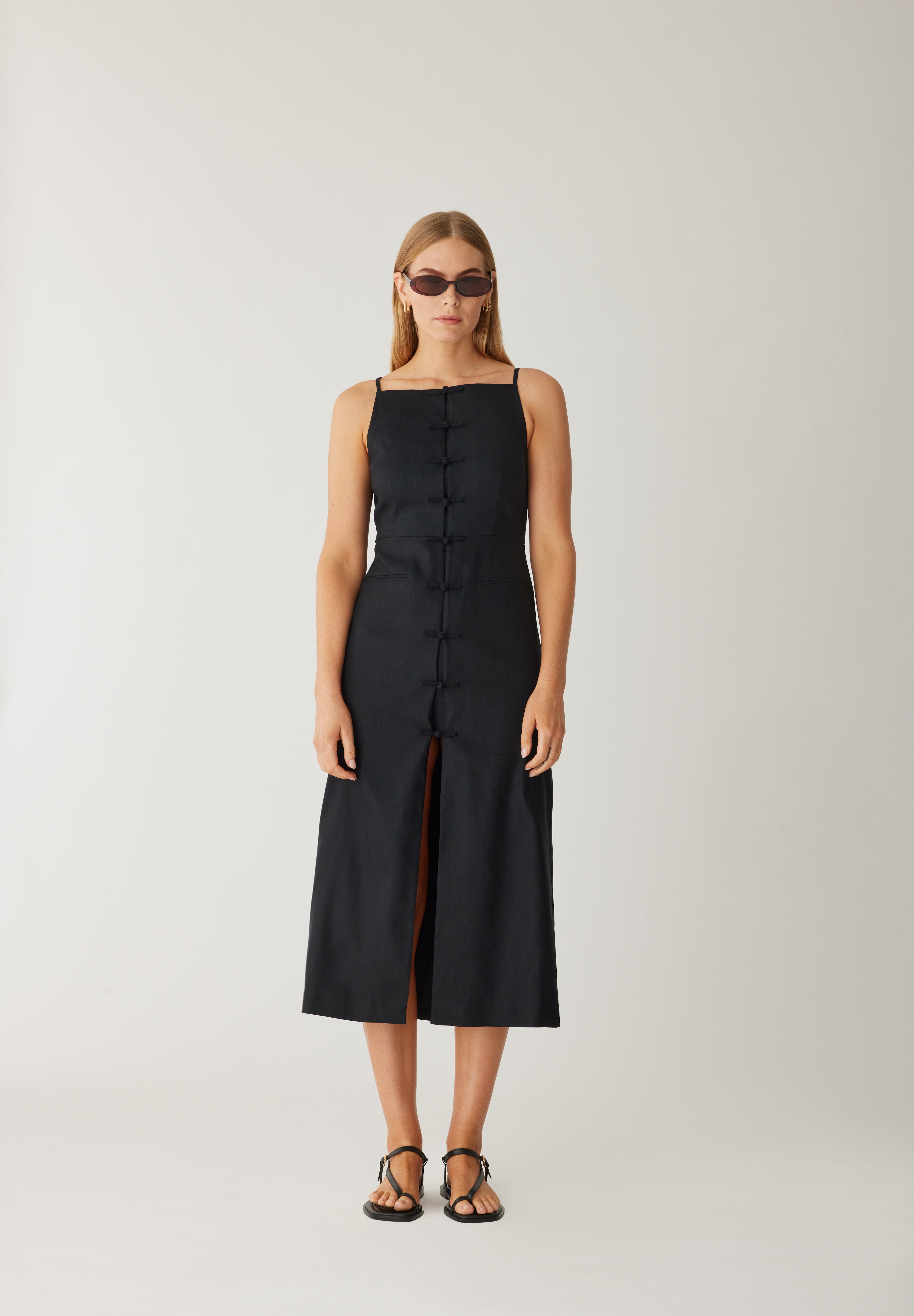 Beatrice Stretch Linen Dress - Black 10 Beatrice Stretch Linen Dress - Black 10