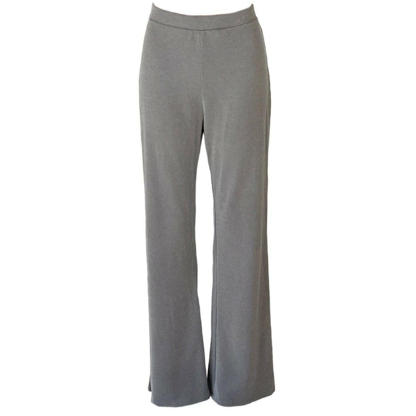 Basic Essentials Ribbed Flare Pants in Cloud Grey