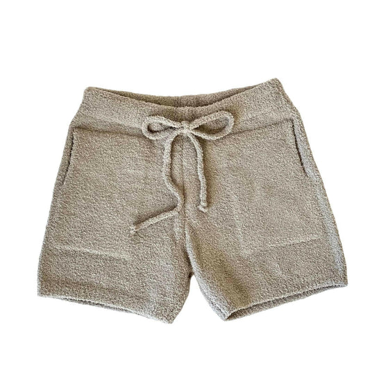 Solid Color Luxury Lounge Shorts in Taupe.