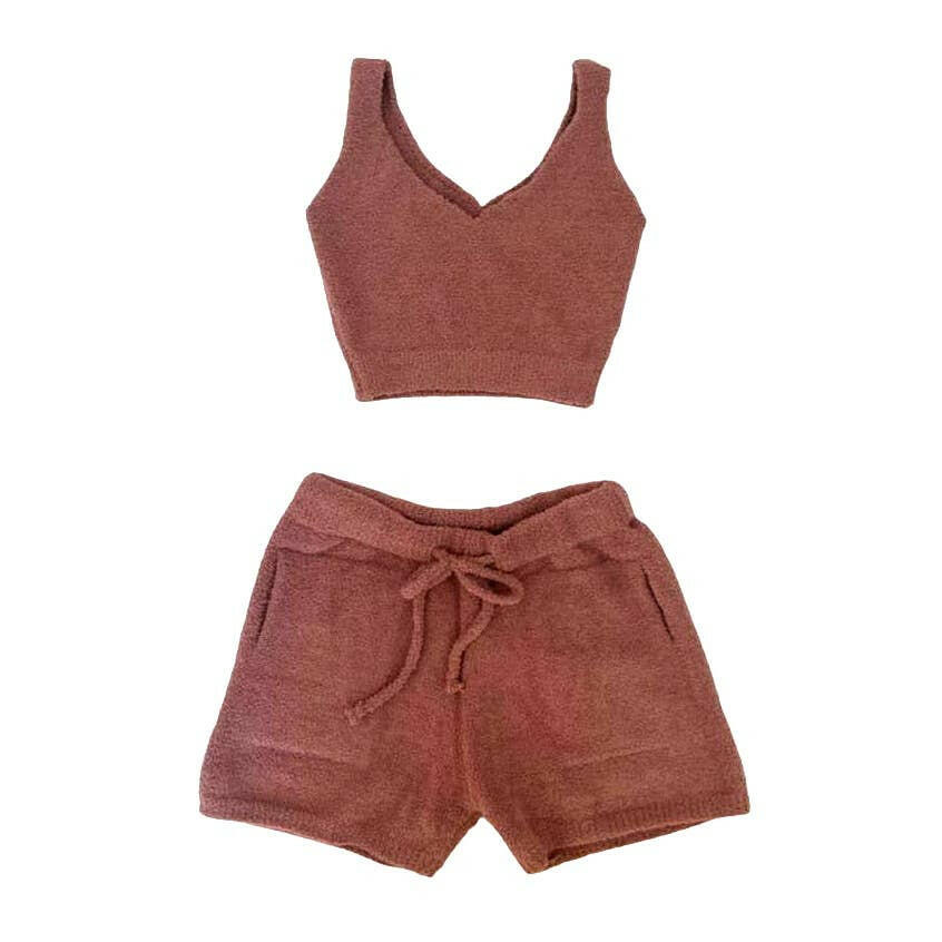 Solid Color Luxury Lounge Shorts in Blush.