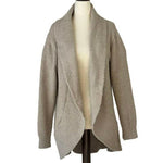 Solid Color Luxury Ribbed Knit Cardigan in Taupe.