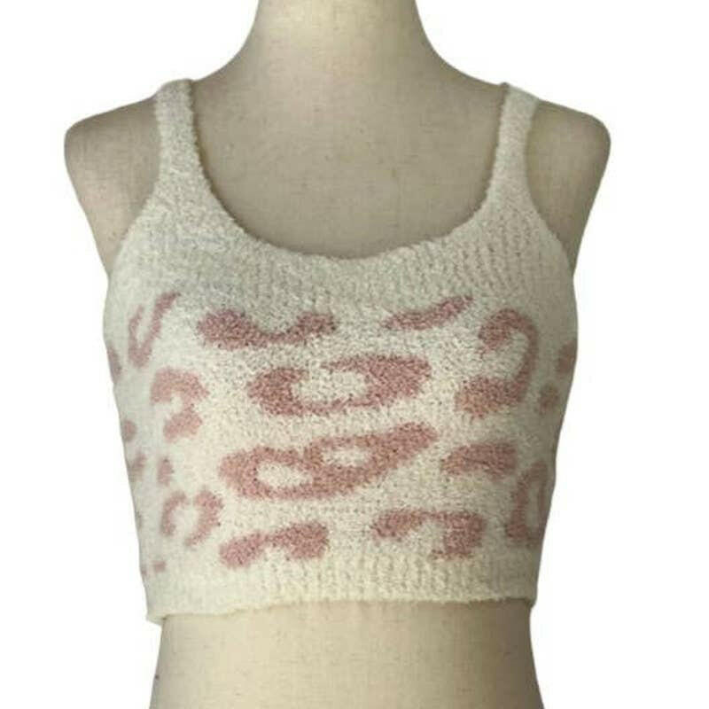 Luxury Scoop Neck Crop Top in Pink Leopard.