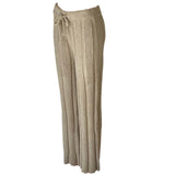 Solid Color Luxury Ribbed Blanket Knit Pants in Taupe.