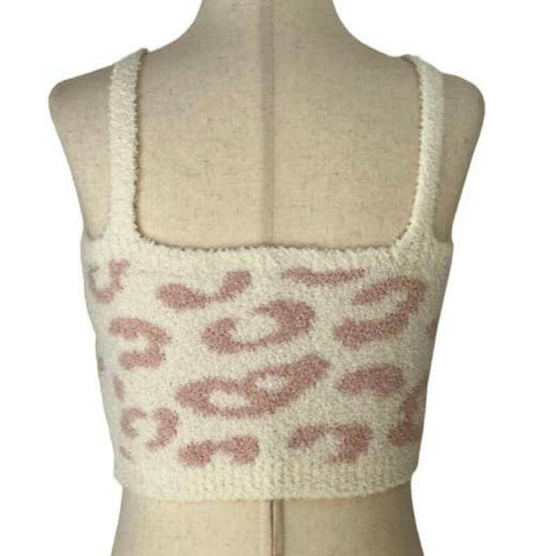 Luxury Scoop Neck Crop Top in Pink Leopard.