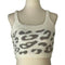 Luxury Scoop Neck Crop Top in Gray Leopard.