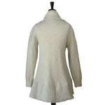 Solid Color Luxury Ribbed Knit Cardigan in Ivory.