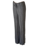 Solid Color Luxury Ribbed Blanket Knit Pants in Gray.