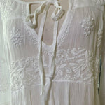 Hand Stitched Embroidered Blouse in White.