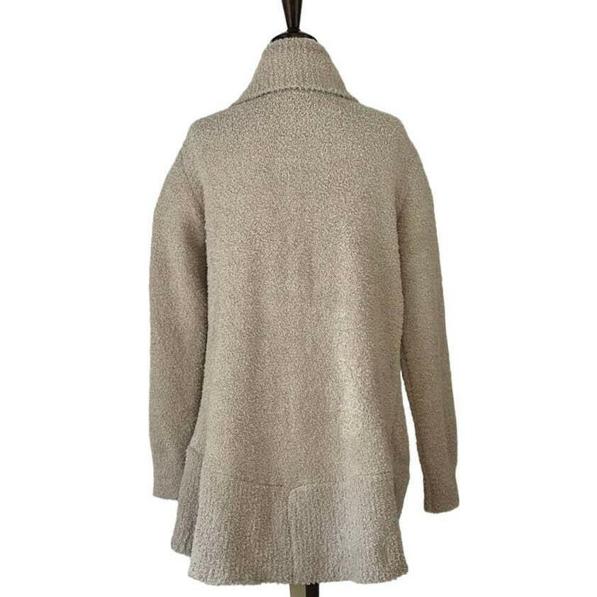 Solid Color Luxury Ribbed Knit Cardigan in Taupe.